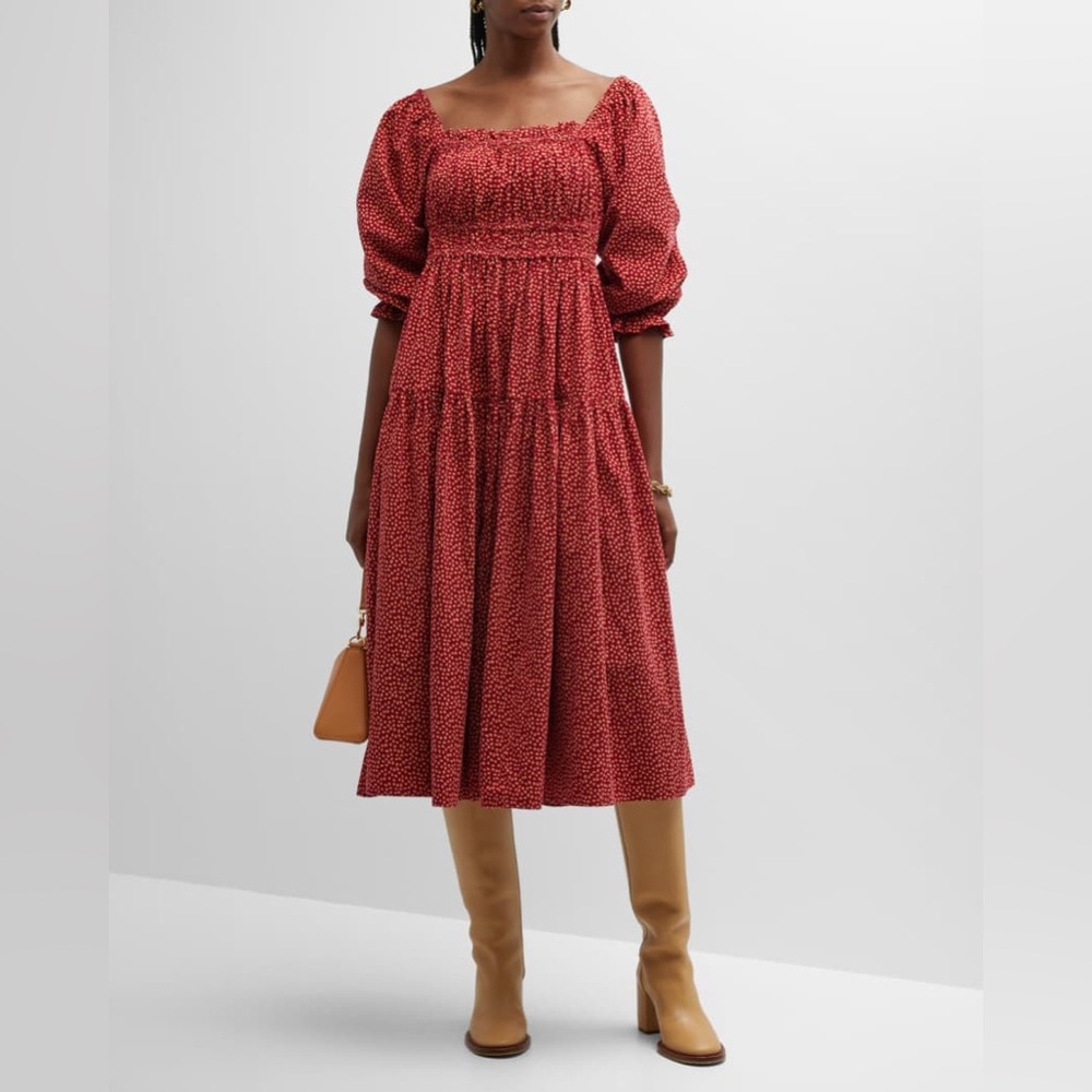 The Great The Reunion Corduroy Dot Maxi Dress size 0